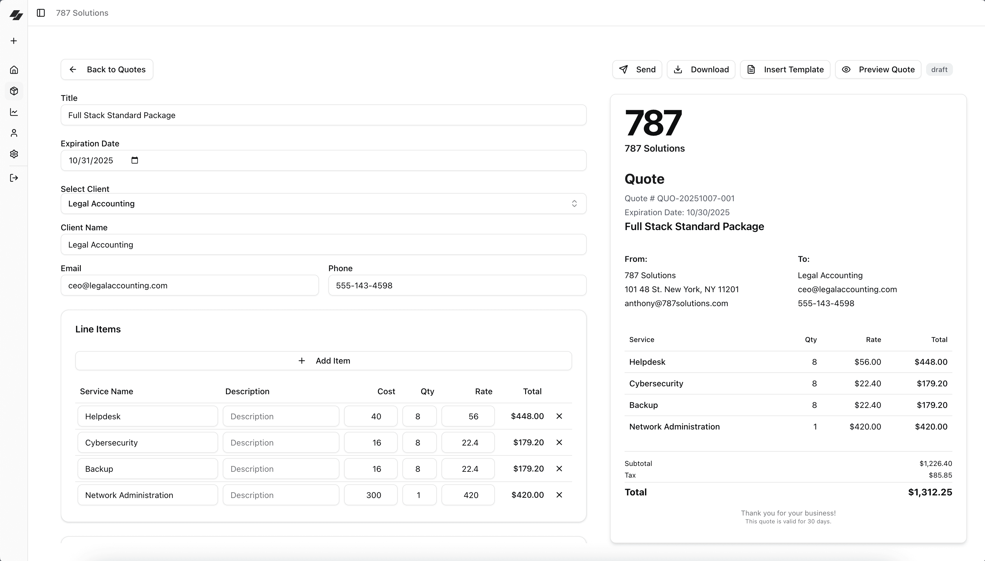 Cuote Quote Editor Preview